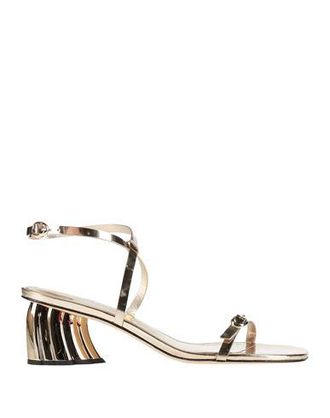 Farm Rio GOLD MONSTERA HEEL SCALOP SANDAL