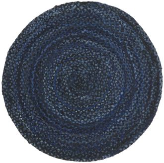 Safavieh Alfombra algod&oacute;n azul marino/negro 183 x 183 cm