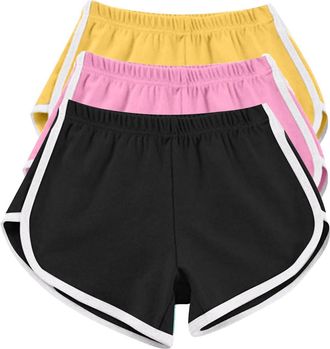 Generic 3 Pack Shorts Womens Summer Hot Pants Ladies Workout Gym Sport Yoga Bottoms Joggers Beach Shorts Swimwear Lightweight Comfort Gym Short Elastic Waist 