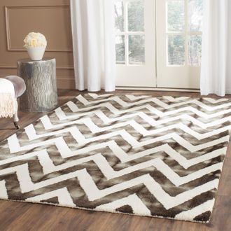 Safavieh Dip Dye Hand Made Area Rug, Ivory / Charcoal Contemporary Style Non Shedding