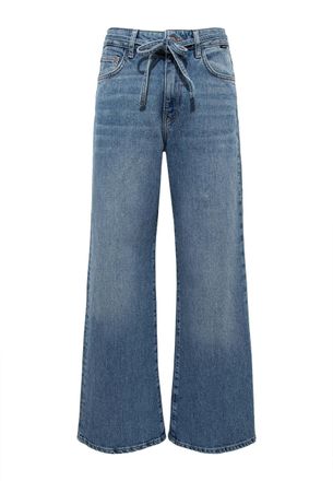 Mavi Weite Jeans MAVI Mavi Jeans Malibu With Belt, Damen, Gr. 26, L&auml;nge 32, blau, Obermaterial: 94% Baumwolle CO. 5% Polyester PES. 1% Elasthan EL., Jeans 