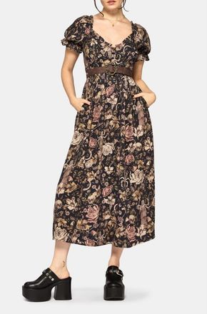 Disturbia Short Sleeve Midi Dress in Green at Nordstrom, Size 14