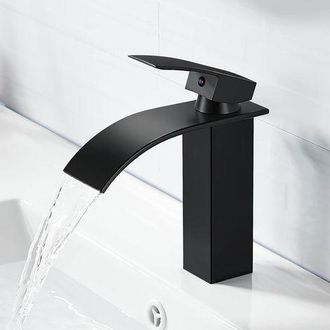 OEM Lavabo Con Grifer&iacute;a De Lat&oacute;n, Cartucho Cer&aacute;mico, Negro Mate