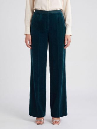 Forte_Forte Wide-Leg Corduroy Velvet Trousers with Concealed Fastening