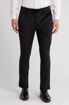 Elie Tahari Slim Fit Velvet Dress Pants in Black at Nordstrom Rack, Size 38 X 32