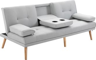 HOMCOM Divano Letto 3 Posti Design Scandinavo Reclinabile 2 Braccioli - Homcom