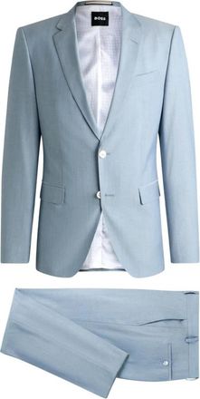 HUGO BOSS Slim Fit Wolmix H Enorm Pak - Heren - Business pakken - Blauw - M - Wol - Kostuums