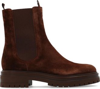 Gianvito Rossi Chester Enkellaarsjes - Dames - Chelseaboots - Bruin - 38 EU - Leer - Schoenen