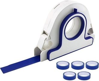 No Brand Juego De 6 Piezas Para Aplicar Cinta Adhesiva Con 5 Rollos De Cinta Azul De 25 Mm - Soporte Port&aacute;til