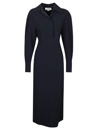 Victoria Beckham Long Sleeve Polo Collar Midi