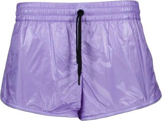 Moncler Stijlvolle Nylon Korte Shorts - Dames - Bermuda - Paars - S - Nylon - Korte Broeken