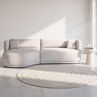 Maisons du monde Sof&aacute; chaiselongue izquierdo de 3/4 plazas beige