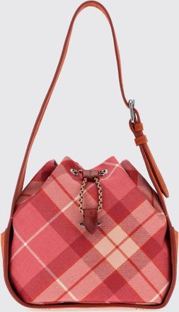 Vivienne Westwood Tartan Wool Twill Mini Bucket Bag with Orb Logo