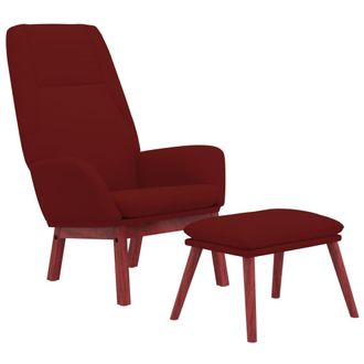 vidaXL Poltrona Relax Con Poggiapiedi Rosso Vino In Tessuto Vidaxl