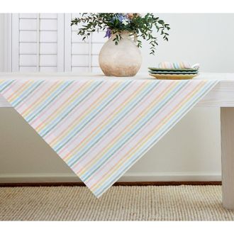 Solino Home Linen Table Throw - Julia, 52 x 52, 52 x 52 in Muted Pastel Stripe at Nordstrom, Size Small