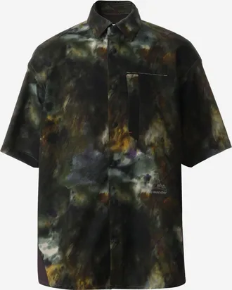 And Wander Mens Shirt With Abstract Print, Nylon Multicolour Polyester