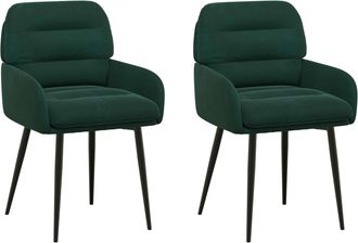 vidaXL Sillas De Comedor 2 Uds. Terciopelo Verde Oscuro Vidaxl