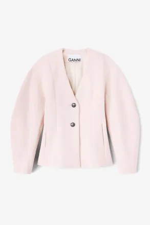 Ganni Pink Wool Blazer - Size 10/12