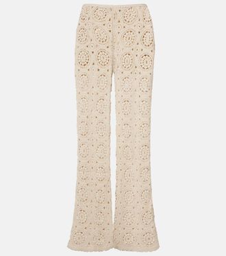 Frame Denim Pantaloni The Crochet a gamba larga in cotone