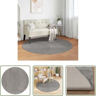 vidaXL vidaXL Tappeto per soggiorno - Tappeti per area Rotondo GALATI Grigio &Oslash; 160 CM Poliestere