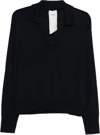 Rame Maglione con scollo a V - Blu