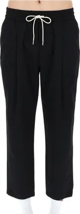 Dr&ocirc;le de Monsieur Relaxed Fit Cropped Pants with Tapered Leg and Contrasting Drawstring