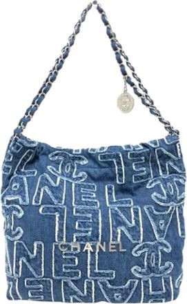 Chanel Pre-owned Denim chanel-bags - Dames - Vintage Schoudertas - Blauw - ONE Size - Denim - Vintage