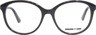 Alexander McQueen MQ0275O001 Round Acetate Eyeglasses - Black