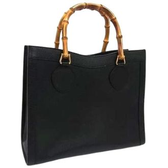 Gucci Pre-owned Tote Bags, female, Black, Size: ONE SIZE Pre-owned Leather Tote Bag
