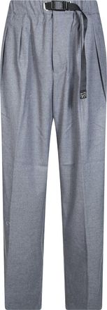 White Sand Straight-Leg Technical Belted Formal Pants
