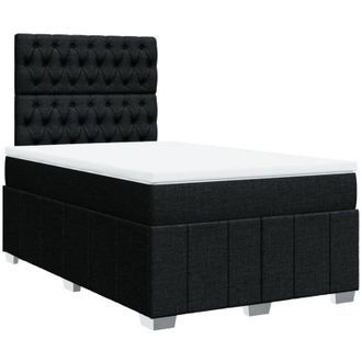 vidaXL Cama Box Spring Con Colch&oacute;n Tela Negro 120x200 Cm Vidaxl