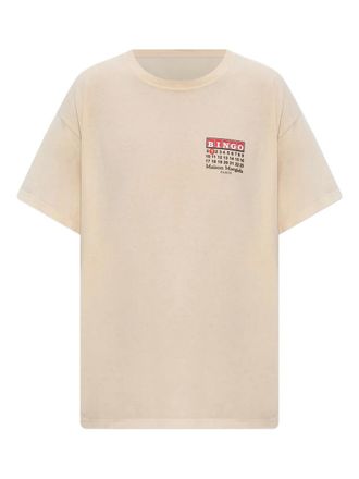 Maison Margiela logo-print T-shirt - women - Cotton - M - Neutrals