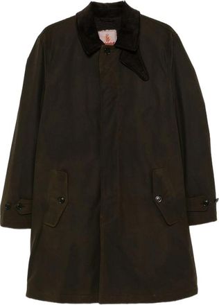 Baracuta Corduroy-collar Single-breasted Coat
