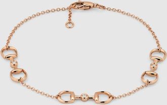 Gucci Horsebit Diamond 18k Bracelet, Rose Gold, Rose Gold