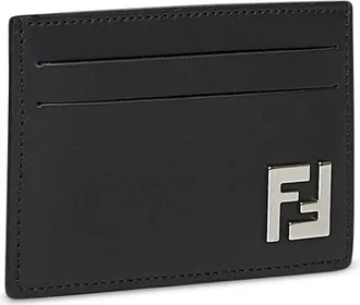 Fendi Mens Card Holder Squared Ff Black Calf Leather Wallets & Cardholders