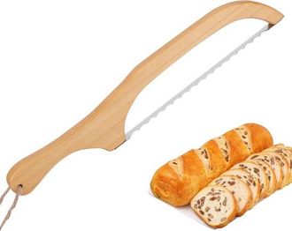 OEM Cuchillo Ergon&oacute;mico De Madera Para Pan - 40 Cm Para Cortes Perfectos De Pan, Pasteles Y Fruta