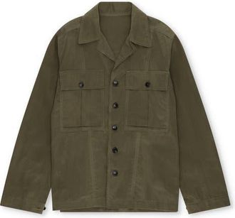Fortela Solomon Cotton Cerato Overshirt in Sage at Nordstrom, Size 52 Eu