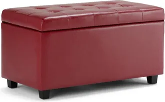 Simpli Home Cosmopolitan 34In Transitional Rectangle Storage Ottoman