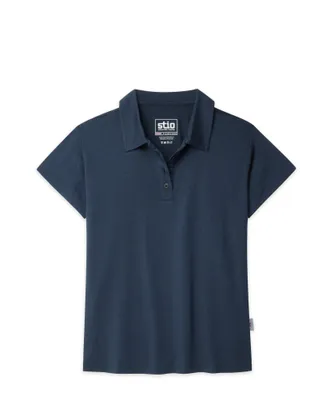 Stio | Womens Alpin Lightweight Merino Polo Shirt Short Sleeve, Size Extra Small in Mountain Shadow