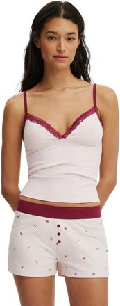 Cotton On Womens Dreamy Soft Lace Triangle Cami in Pink Kiss Crushed Berry at Nordstrom, Size X-Small