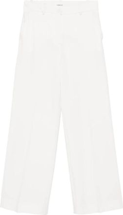 P.A.R.O.S.H. Roomkleurige Broek voor Vrouwen - Dames - Wijde Broeken - Wit - L - Wol - Broeken