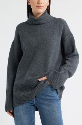 Nordstrom Wool & Cashmere Turtleneck Sweater in Grey Onyx Heather at Nordstrom Rack, Size X-Small