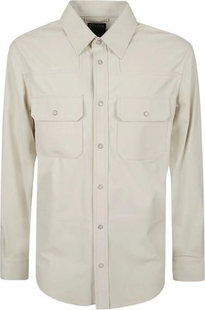 Ermenegildo Zegna Kalfsnubuck Overhemd - Heren - Casual Overhemden - Beige - XL - Overhemden