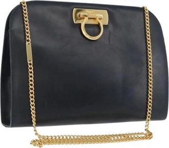 Ferragamo Pre-owned Schoudertas - Dames - Vintage Schoudertas - Blauw - ONE Size - Leer - Vintage
