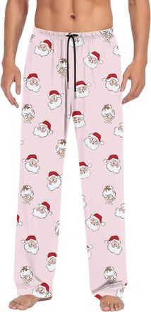 Generic Mens Pyjama Bottoms Men Christmas Pajama Pants Christmas Theme Breathable Flannel Pyjama Trousers Xmas PJ Pants Mens Xmas Bottoms Elastic Waist Trouse