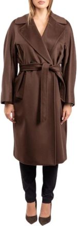 Max Mara Resina Jas - Dames - Jas met riem - Bruin - L - Wol - Jassen