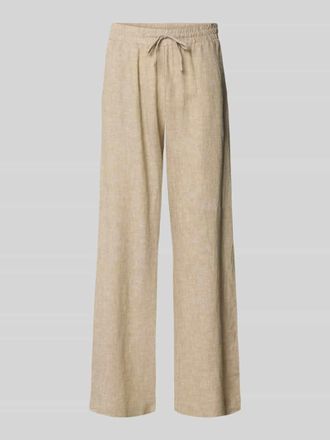 Freequent Wide Leg Pants aus Leinen-Mix mit elastischem Bund Modell Lava in Sand, Gr&ouml;&szlig;e XXL