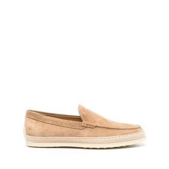Tod's Beige Suede Espadrille Loafers - male - Tods - Loafers - Beige - 5 UK - Shoes