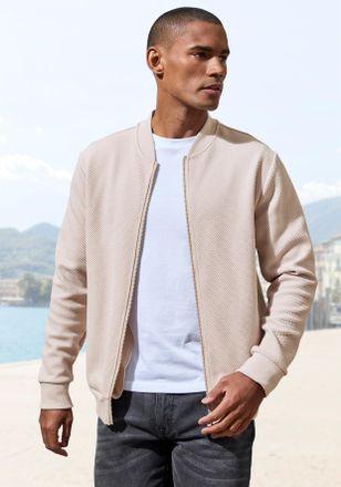 John Devin Sweatjacke JOHN DEVIN aus Struktur-Qualit&auml;t, Damen, Gr. S (44/46), beige (creme), Obermaterial: 83% Baumwolle, 16% Polyester, 1% Elasthan, unifarben, 