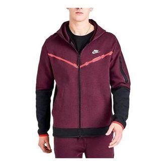 Nike Sportswear Tech Fleece Full-Zip Hoodie Dark Beetroot Black Phantom CU4489-639